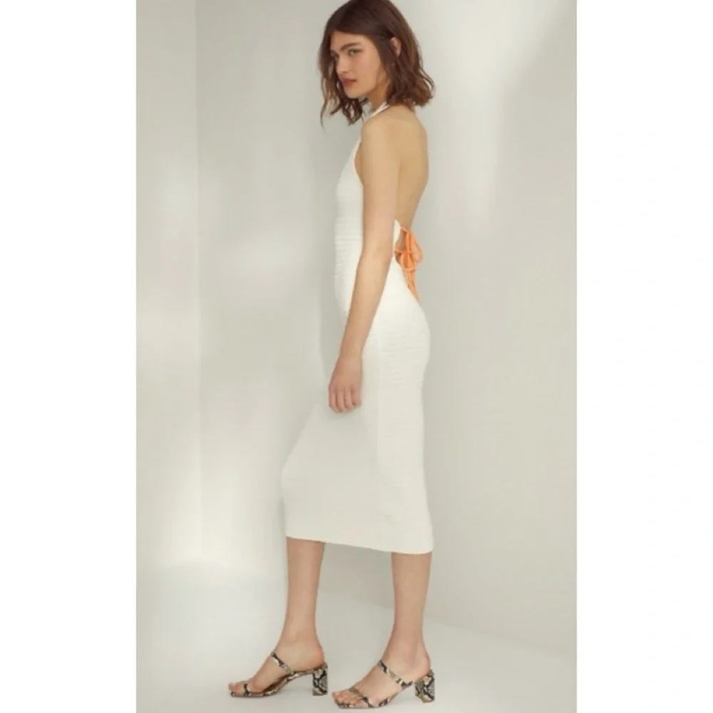 Aritzia wilfred phair crochet knit halter midi dress black - Picture 12 of 12